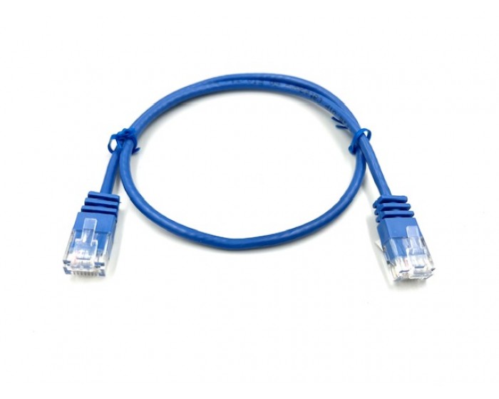 Cat6A UTP Slimline Blue Lead  0.5mtr