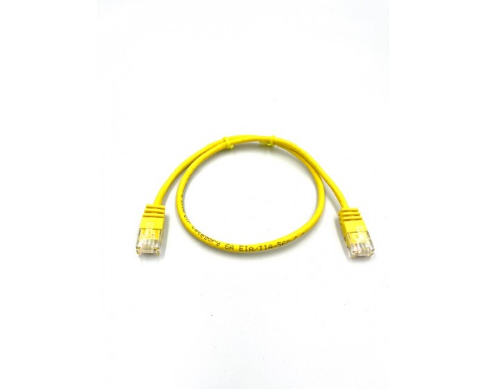 Cat6A UTP Slimline Yellow Lead  0.5mtr