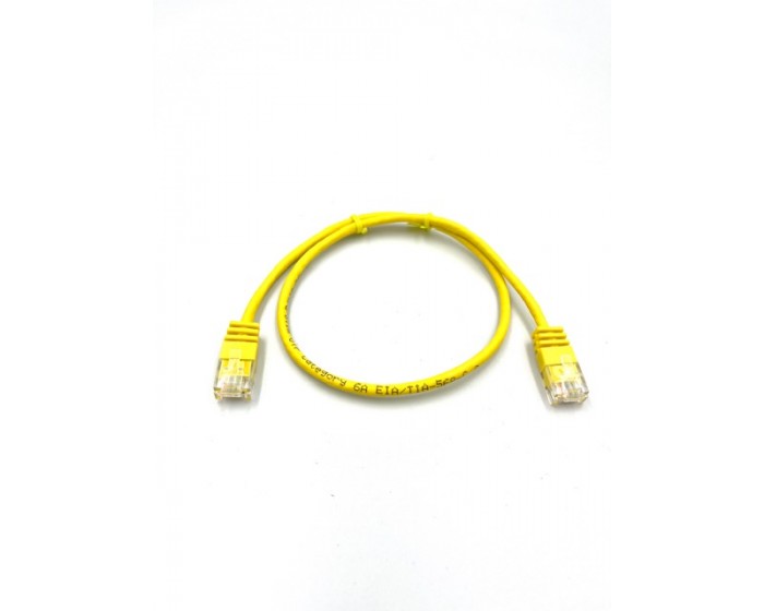 Cat6 UTP Slimline Yellow Lead  0.5mtr