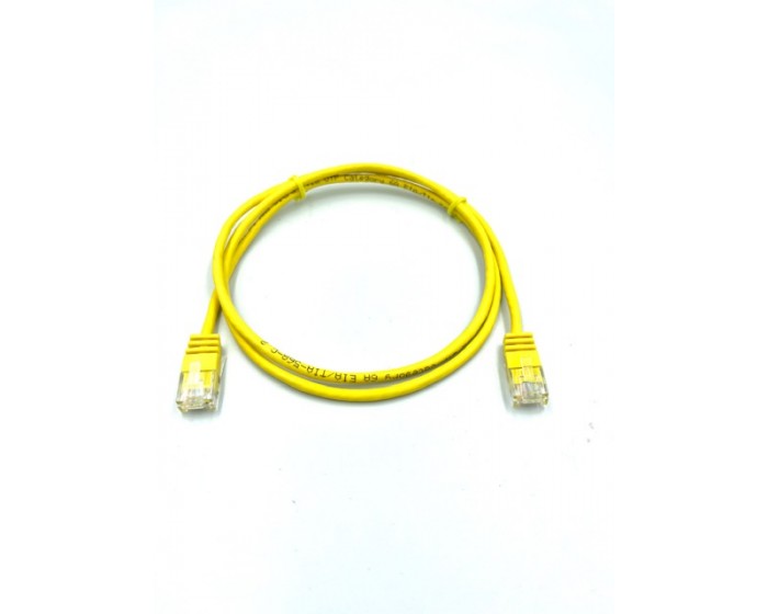 Cat6A UTP Slimline Yellow Lead 1mtr